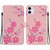 For iPhone 11 Crystal Texture Colored Drawing Leather Phone Case(Cherry Blossoms)