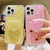 For iPhone 14 Pro Max Starry Sequin Heart Stand Epoxy TPU Phone Case(Yellow)