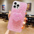 For iPhone 15 Pro Max Starry Sequin Heart Stand Epoxy TPU Phone Case(Pink)