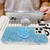 For iPhone 12 Starry Sequin Heart Stand Epoxy TPU Phone Case(Blue)