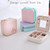 Macaron Small Jewelry Box Rings and Earrings Mirrored Travel Storage Case(Grey) Macaron Small Jewelry Box Rings and Earrings Mirrored Travel Storage Case(Grey)