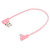 25cm USB to Micro USB Nylon Weave Style Double Elbow Charging Cable, For Samsung / Huawei / Xiaomi / Meizu / LG / HTC and Other Smartphones (Pink)