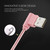25cm USB to Micro USB Nylon Weave Style Double Elbow Charging Cable, For Samsung / Huawei / Xiaomi / Meizu / LG / HTC and Other Smartphones (Pink)