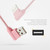 25cm USB to Micro USB Nylon Weave Style Double Elbow Charging Cable, For Samsung / Huawei / Xiaomi / Meizu / LG / HTC and Other Smartphones (Pink)