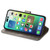 For iPhone 15 Plus Four-leaf Clasp Embossed Buckle Leather Phone Case(Gray)