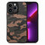 For iPhone 13 Pro Camouflage Leather Back Cover Phone Case(Brown)