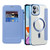 For iPhone 12 Pro Shield Magsafe RFID Anti-theft Rhombus Leather Phone Case(Blue)