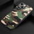For iPhone 15 Pro Retro Camouflage Leather Back Phone Case(Green)