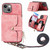 For iPhone 15 Plus Crossbody Multi-function Zipper Wallet Phone Case(Pink)