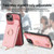 For iPhone 14 Cross Leather Ring Vertical Zipper Wallet Back Phone Case(Pink)