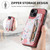 For iPhone 12 Pro Max Retro Painted Zipper Wallet Back Phone Case(Pink)