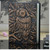 01663 Vintage Thick Handmade Leather Carving Owl Sketchbook Journal Cute Notebook(Red)