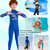 DIVE&SAIL Children Sun Protection Long Sleeve Quick Dry Diving Suit, Size: S(Girls Black)