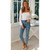 Square Collar Ruffled Lantern Long Sleeve Waist Chiffon Shirt Top (Color:White Size:S)