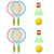 2 Pairs Children Badminton Tennis Racket Outdoor Sports With Two Balls(Blue Pink)