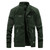 Men Casual Leather Jacket Coat (Color:Army Green Size:M)
