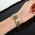For Fitbit Charge 2 Diamond-studded Stainless Steel  Watch Band(Gold)