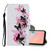 For Samsung Galaxy A12 Colored Drawing Pattern Horizontal Flip Leather Case with Holder & Card Slots & Wallet & Lanyard(Four Butterflies)