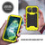 For iPhone 13 R-JUST Sliding Camera Shockproof Life Waterproof Dust-proof Metal + Silicone Protective Case with Holder(Yellow)