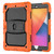 For iPad 10.2 2021 / 2020 / 2019 Shockproof Colorful Silica Gel + PC Protective Case with Holder & Shoulder Strap(Orange)