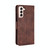 For Samsung Galaxy S21 5G Skin Feel Calf Pattern Horizontal Flip Leather Case with Holder & Card Slots & Photo Frame(Brown)