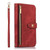 For iPhone 12 Dream 9-Card Wallet Zipper Bag Leather Phone Case(Red)