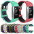 For Fitbit Charge 2 Two-tone Round Hole Silicone  Watch Band with Buckle(Green + Blue)