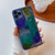 For iPhone 11 Pro Max Oil Painting Electroplating TPU Phone Case(Blue)