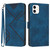 For iPhone 12 mini Line Pattern Skin Feel Leather Phone Case(Royal Blue)