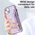 For iPhone 15 Shockproof Leather Phone Case with Wrist Strap(Purple)