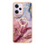 For Xiaomi Redmi Note 12 Pro 5G Global Electroplating Marble Dual-side IMD Phone Case with Ring(Rose Red 014)