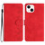 For iPhone 14 Seven Butterflies Embossed Leather Phone Case(Red)