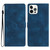 For iPhone 15 Pro Max Flower Butterfly Embossing Pattern Leather Phone Case(Blue)