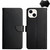 For iPhone 15 Plus Genuine Leather Fingerprint-proof Flip Phone Case(Black)