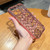 For iPhone 14 Pro Max Woven Grid 3D Electroplating Laser Engraving Phone Case(Rose Red)