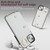For iPhone 14 Zipper Card Bag Phone Case with Dual Lanyard(White)