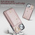For iPhone 13 mini Zipper Card Bag Phone Case with Dual Lanyard(Rose Gold)