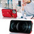 For iPhone 11 Pro Zipper Card Bag Phone Case with Dual Lanyard(Red)