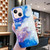 For iPhone 15 IMD Shell Pattern TPU Phone Case(Sky Blue Purple Marble)