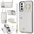 For Samsung Galaxy S21+ 5G Zipper Card Bag Phone Case with Dual Lanyard(White)