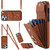 For iPhone 15 Pro Max Rhombic Texture Card Bag Phone Case with Long Lanyard(Brown)