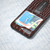 For Samsung Galaxy Z Flip5 ABEEL Genuine Leather Crocodile Pattern Phone Case with Holder(Coffee)