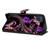 For iPhone 12 mini / 13 mini Crystal 3D Shockproof Protective Leather Phone Case(Purple Flower Butterfly)