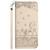 For iPhone 12 Cat Embossing Pattern Leather Phone Case with Lanyard(Beige)