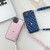 For iPhone 11 Star Pattern Phone Case With Card Bag and Lanyard(Blue)