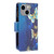 For iPhone 15 Plus Colored Drawing Pattern Zipper Phone Leather Case(Gold Butterfly)