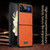 For Samsung Galaxy Z Flip4 SULADA Shockproof TPU + Handmade Leather Phone Case(Brown)