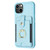 For iPhone 11 BF27 Metal Ring Card Bag Holder Phone Case(Blue)