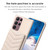 For Samsung Galaxy S22 Ultra 5G BF26 Wave Pattern Card Bag Holder Phone Case(Beige)
