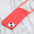 For iPhone 15 Plus Wheat Straw TPU Shockproof Phone Case with Neck Lanyard(Red)